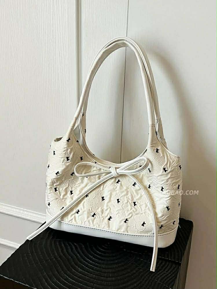 "YUMII" J フリル・サテンリボンバッグ